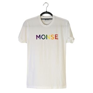 MONSE white rainbow logo spell out tee - Pride LGBTQ+ queer lesbian bi gay 🌈